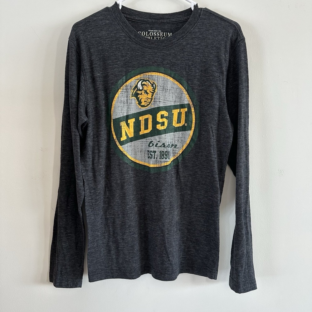 Women's NDSU Bison long Sleeve Dark Gray Shirt Medium Colosseum‎ Athletics